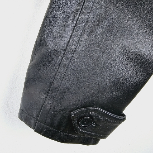 Bagatelle Black Leather Trench Coat with Belt - Picture 13 of 14